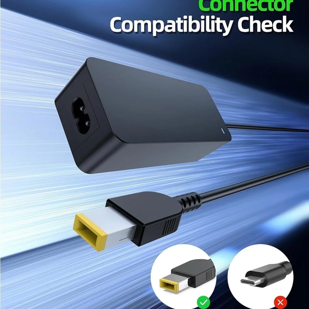 Lenovo Black Power Adapter for Tablets with Long Cables